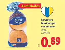Lidl LA CESTERA Maxi burger con sésamo oferta