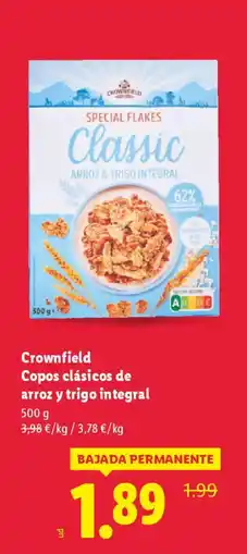 Lidl CROWNFIELD Copos clásicos de arroz y trigo integral oferta