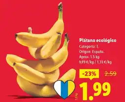 Lidl Plátano ecológico oferta