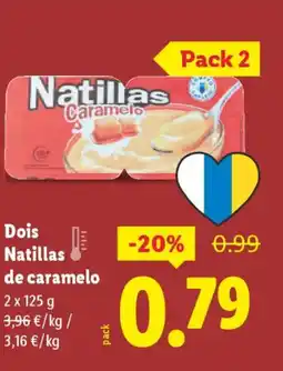 Lidl Dois Natillas de caramelo oferta
