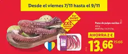 Lidl Patas de pulpo cocidas oferta