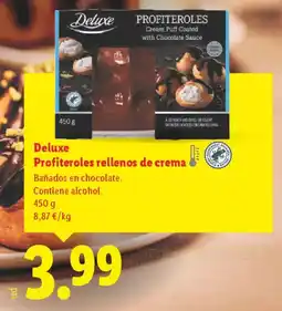 Lidl DELUXE Profiteroles rellenos de crema oferta