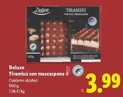 Lidl DELUXE Tiramisú con mascarpone oferta