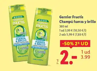 Lidl GARNIER Fructis Champú fuerza y brillo oferta