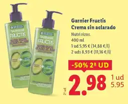 Lidl GARNIER Fructis Crema sin aclarado oferta