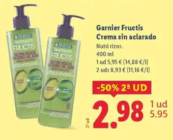 Lidl GARNIER Fructis Crema sin aclarado oferta