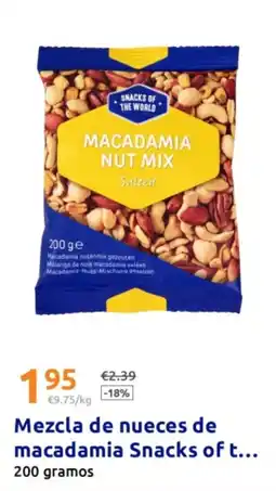 Action SNACKS OF THE WORLD Mezcla de nueces de macadamia oferta
