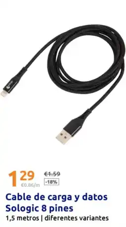 Action Cable de carga y datos Sologic 8 pines oferta
