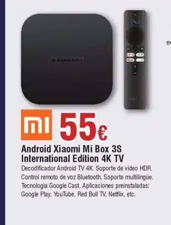 Android Xiaomi Mi Box 3S International Edition 4K TV
