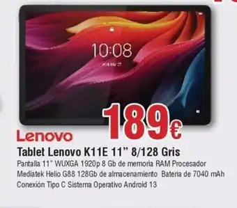 FROIZ LENoVO Tablet K11E 11" 8/128 Gris oferta