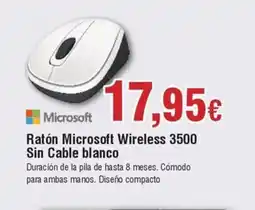 FROIZ MICROSOFT Ratón Microsoft Wireless 3500 Sin Cable blanco oferta