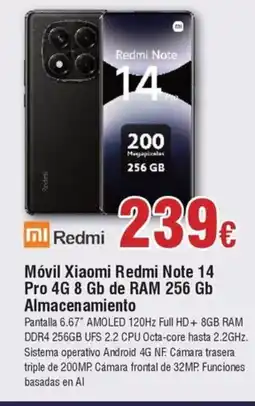 FROIZ REDMI Móvil Xiaomi Redmi Note 14 Pro 4G 8 Gb de RAM 256 Gb Almacenamiento oferta