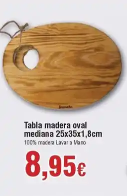FROIZ Tabla madera oval mediana oferta