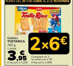 Supeco TOSTARICA Galetes oferta