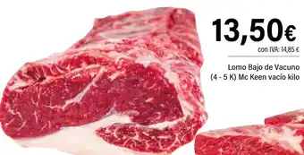 Lomo Bajo de Vacuno (4-5 K) Mc Keen vacío