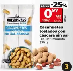 Dia Dia naturmundo - cacahuetes tostados con cáscara sin sal oferta