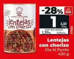 Dia Dia al punto - lentejas con chorizo oferta