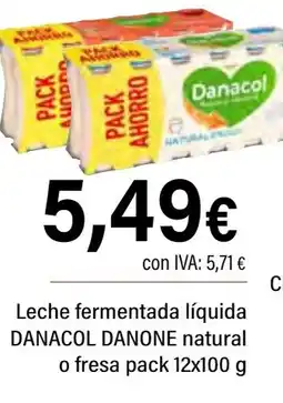 Cash Ifa DANONE Danacol Leche fermentada líquida natural o fresa oferta