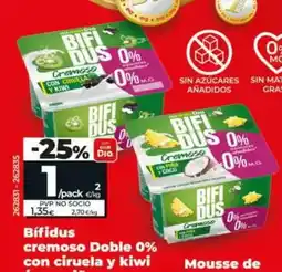 Dia Dia - bífidus cremoso doble 0% con ciruela y kiwi pack-4 x 125 g oferta