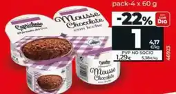 Dia Dia caprichoso - mousse de chocolate con leche pack-4 x 60 g oferta