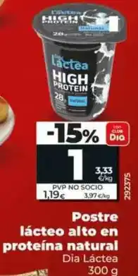 Dia Dia lactea - postre lácteo alto en proteína natural 300 g oferta