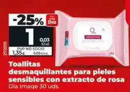 Dia Dia imaqe - toallitas desmaquillantes para pieles sensibles con extracto de rosa oferta