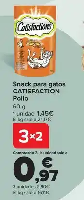 Carrefour Catisfactions - snack para gatos pollo oferta