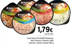 Cash Ifa IFA ELIGES Pizza fresca Barbacoa, atún y bacon, 4 quesos, pollo y bacon o jamón y queso oferta