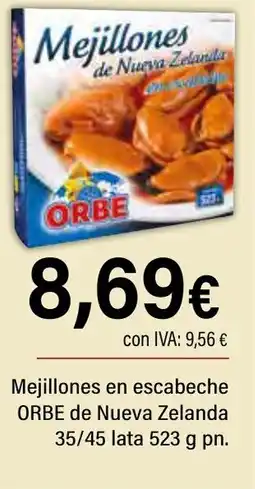 Cash Ifa ORBE Mejillones en escabeche de Nueva Zelanda 35/45 oferta