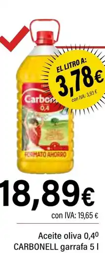 Cash Ifa CARBONELL Aceite oliva 0,40 garrafa oferta