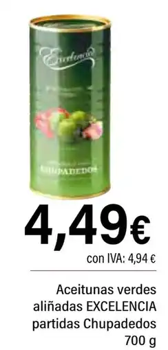 Cash Ifa EXCELENCIA Aceitunas verdes aliñadas partidas Chupadedos oferta
