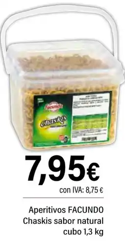 Cash Ifa FACUNDO Aperitivos Chaskis sabor natural cubo oferta