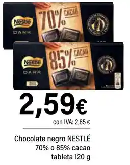 Cash Ifa NESTLÉ Chocolate negro 70% o 85% cacao tableta oferta