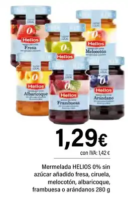 Cash Ifa HELIOS Mermelada 0% sin azúcar añadido fresa, ciruela, melocotón, albaricoque, frambuesa o arándanos oferta