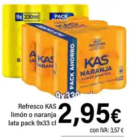 Cash Ifa KAS Refresco limón o naranja oferta