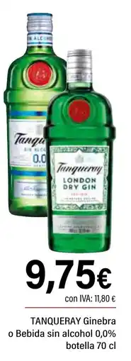 Cash Ifa TANQUERAY Ginebra o Bebida sin alcohol 0,0% oferta