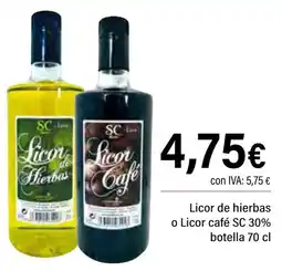 Cash Ifa SC Licor de hierbas o Licor café 30% oferta