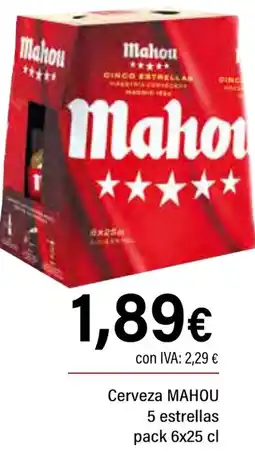 Cash Ifa MAHOU Cerveza 5 estrellas oferta