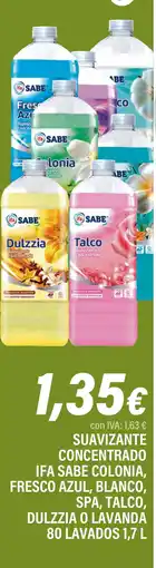 Cash Ifa IFA SABE Suavizante concentrado colonia fresco azul, blanco, spa, talco, dulzzia o lavanda oferta