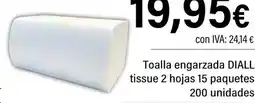 Cash Ifa DIALL Toalla engarzada tissue 2 hojas 15 paquetes oferta
