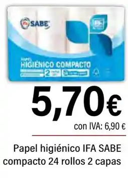 Cash Ifa IFA SABE Papel higiénico compacto 24 rollos 2 capas oferta