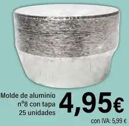 Cash Ifa Molde de aluminio n°8 con tapa 25 unidades oferta