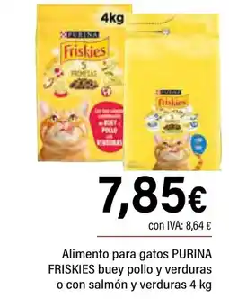 Cash Ifa PURINA Friskies alimento para gatos buey pollo y verduras o con salmón y verduras oferta