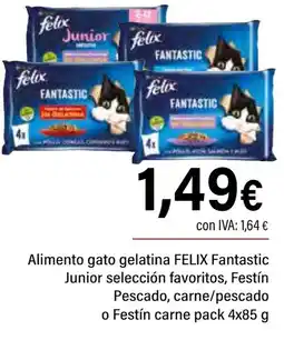 Cash Ifa FELIX Alimento gato gelatina Fantastic Junior selección favoritos, Festín Pescado, carne/pescado o Festín carne oferta