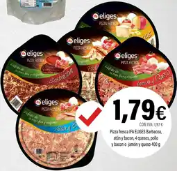 Cash Ifa IFA ELIGES Pizza fresca Barbacoa, atún y bacon, 4 quesos, pollo y bacon o jamón y queso oferta