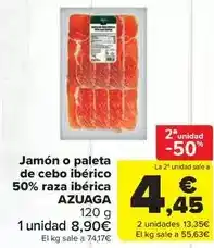 Carrefour Market Azuaga - jamón o paleta de cebo ibérico 50% raza ibérica oferta