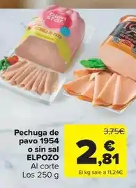 Carrefour Market Elpozo - pechuga de pavo o sin sal oferta