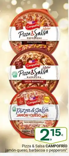 Supermercados Dani CAMPOFRÍO Pizza & Salsa jamón-queso, barbacoa o pepperoni oferta