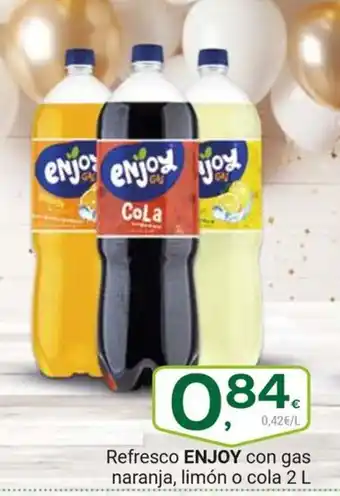ENJOY Refresco con gas naranja, limón o cola