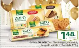 Supermercados Dani GULLÓN Galleta Zero fibra integral, sandwich, barquillo vainilla o chocolate oferta